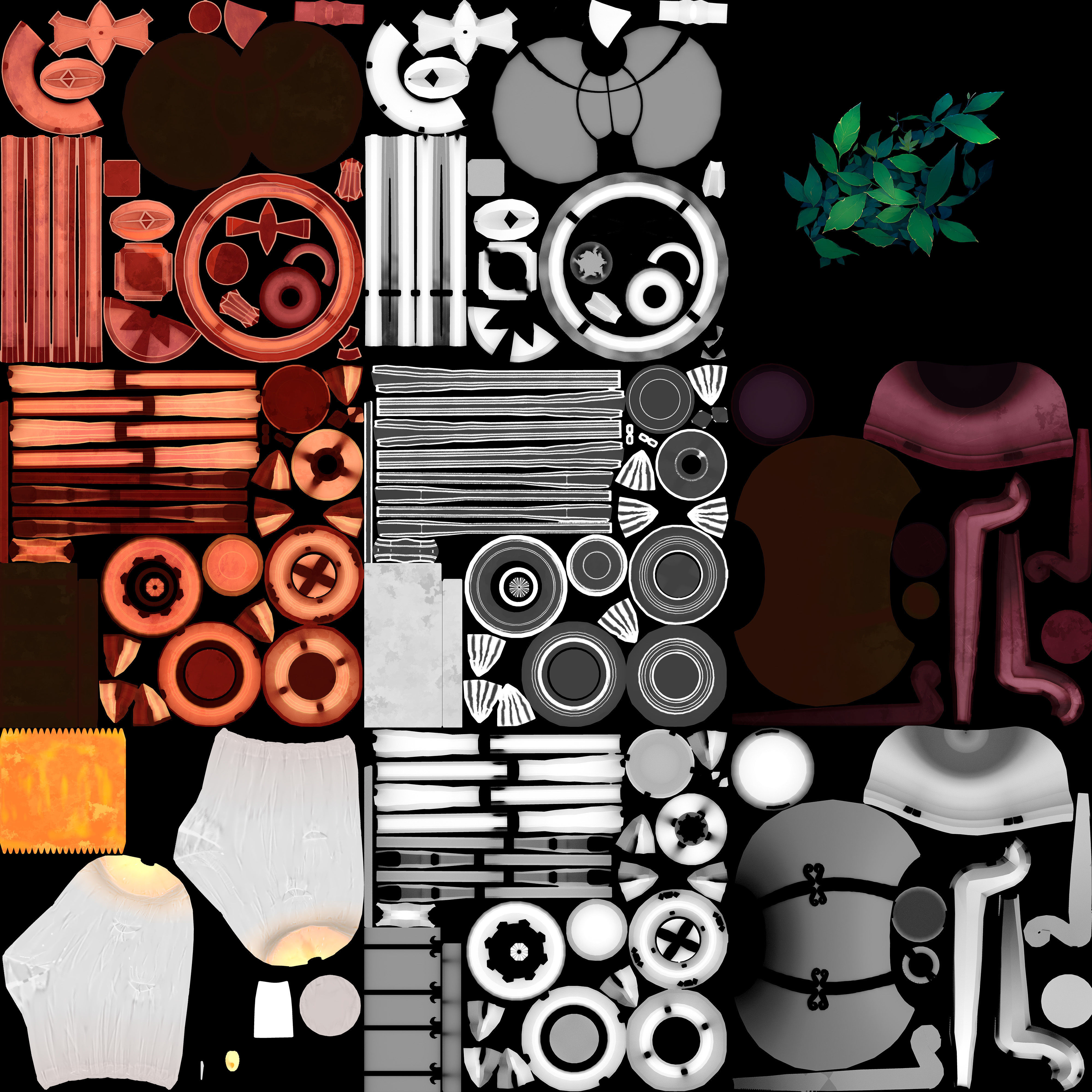 Stylized Fantasy Floating Lamp for Halloween Low-poly 3D model_17