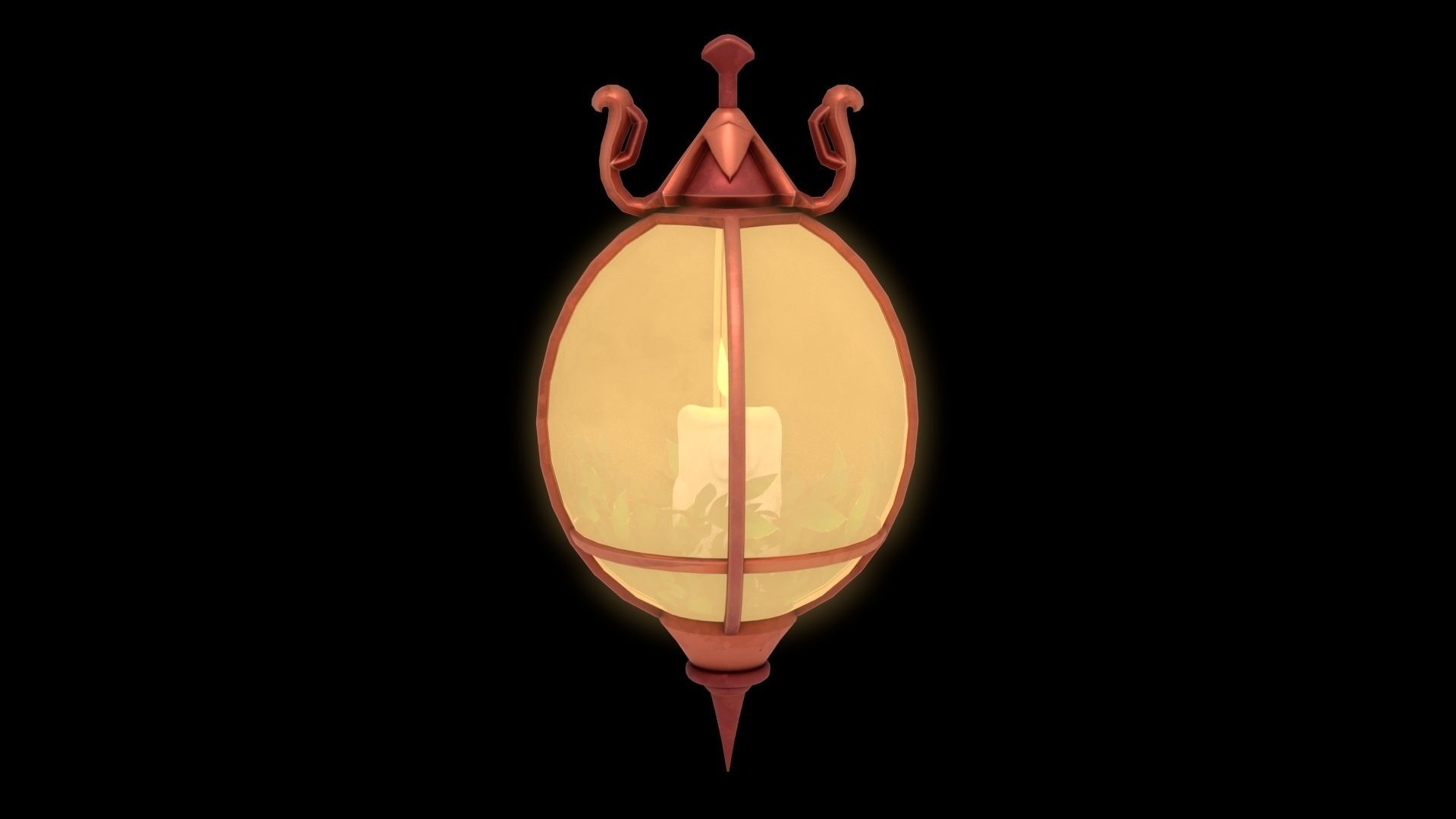 Stylized Fantasy Floating Lamp for Halloween Low-poly 3D model_7