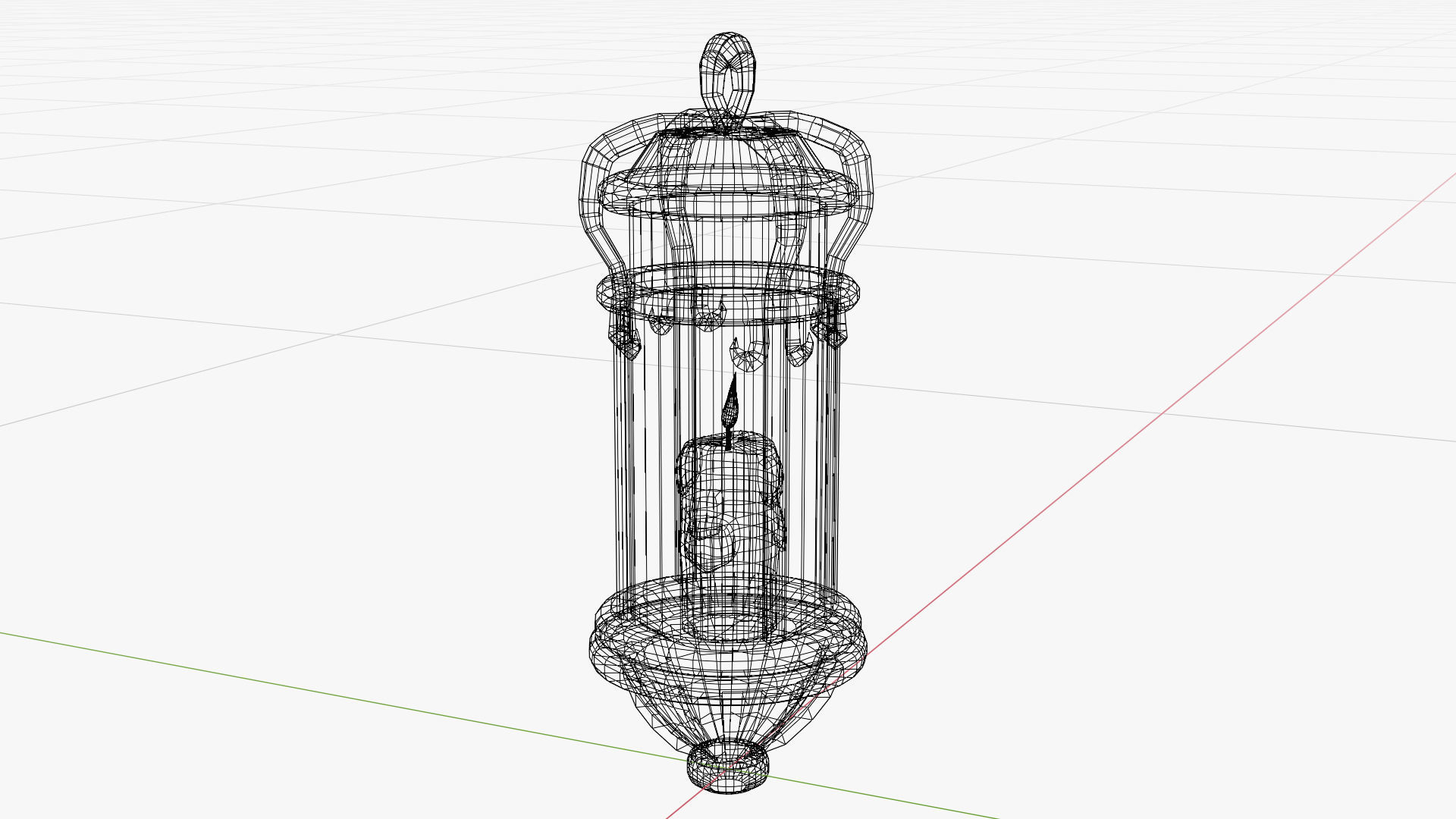 Stylized Fantasy Floating Lamp for Halloween Low-poly 3D model_14