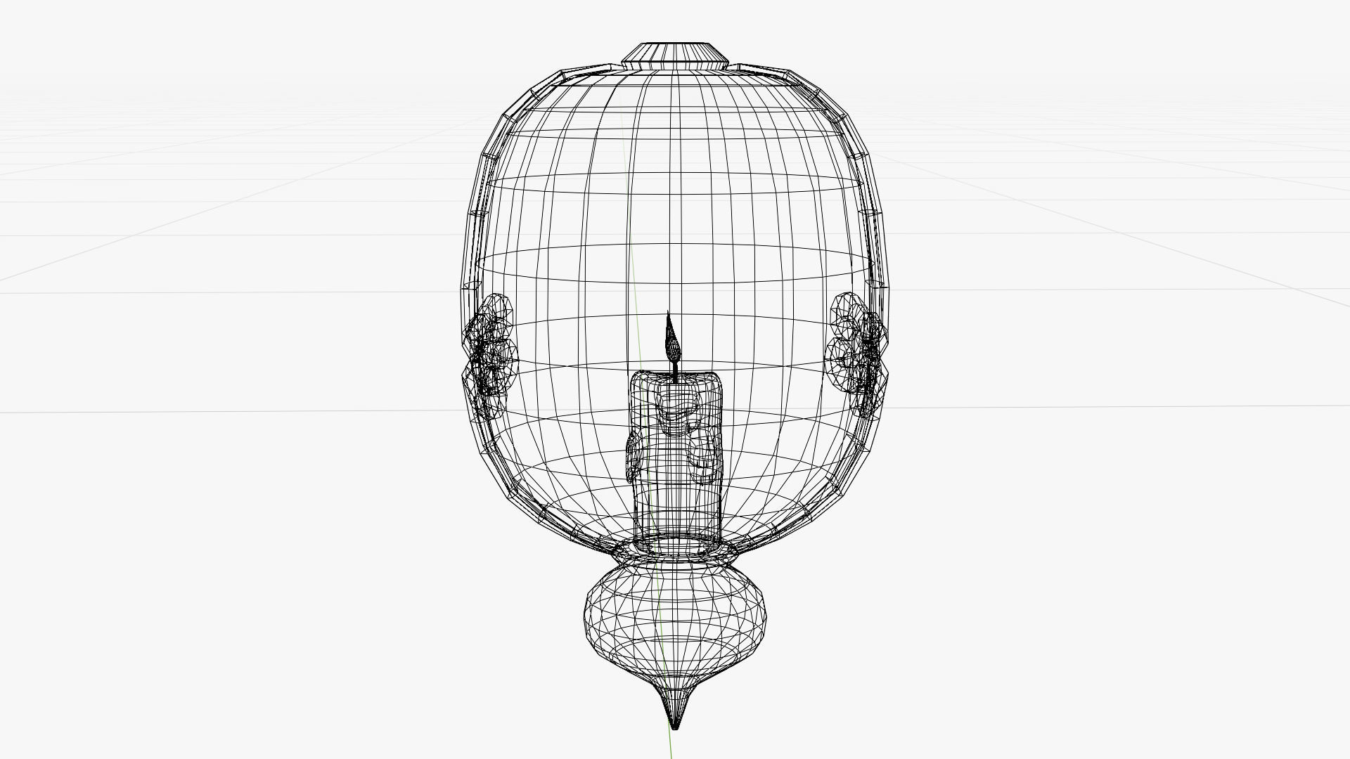 Stylized Fantasy Floating Lamp for Halloween Low-poly 3D model_4