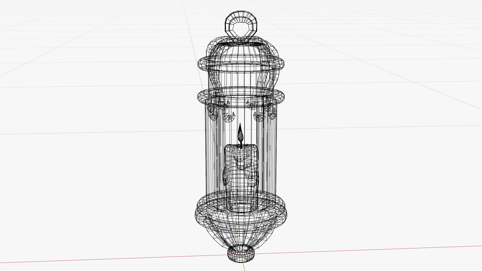 Stylized Fantasy Floating Lamp for Halloween Low-poly 3D model_12