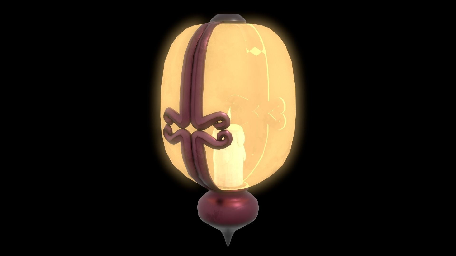 Stylized Fantasy Floating Lamp for Halloween Low-poly 3D model_5