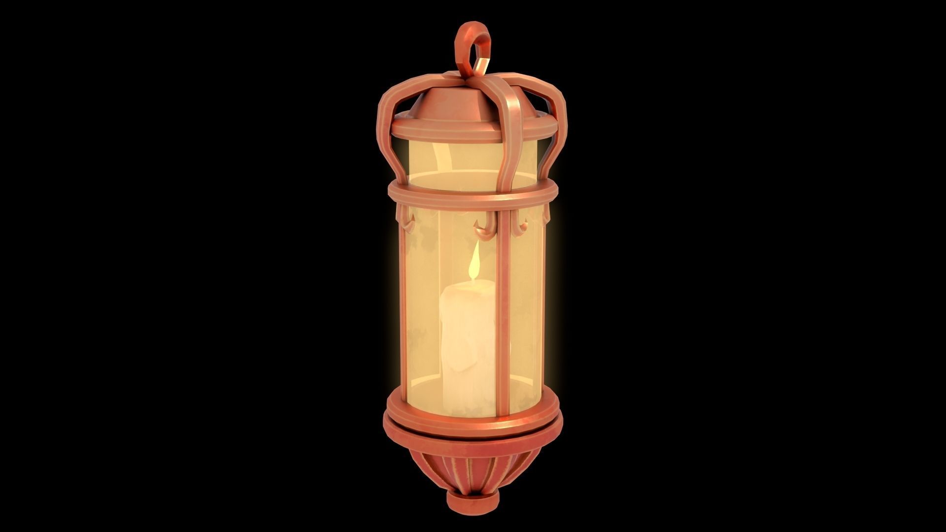 Stylized Fantasy Floating Lamp for Halloween Low-poly 3D model_13