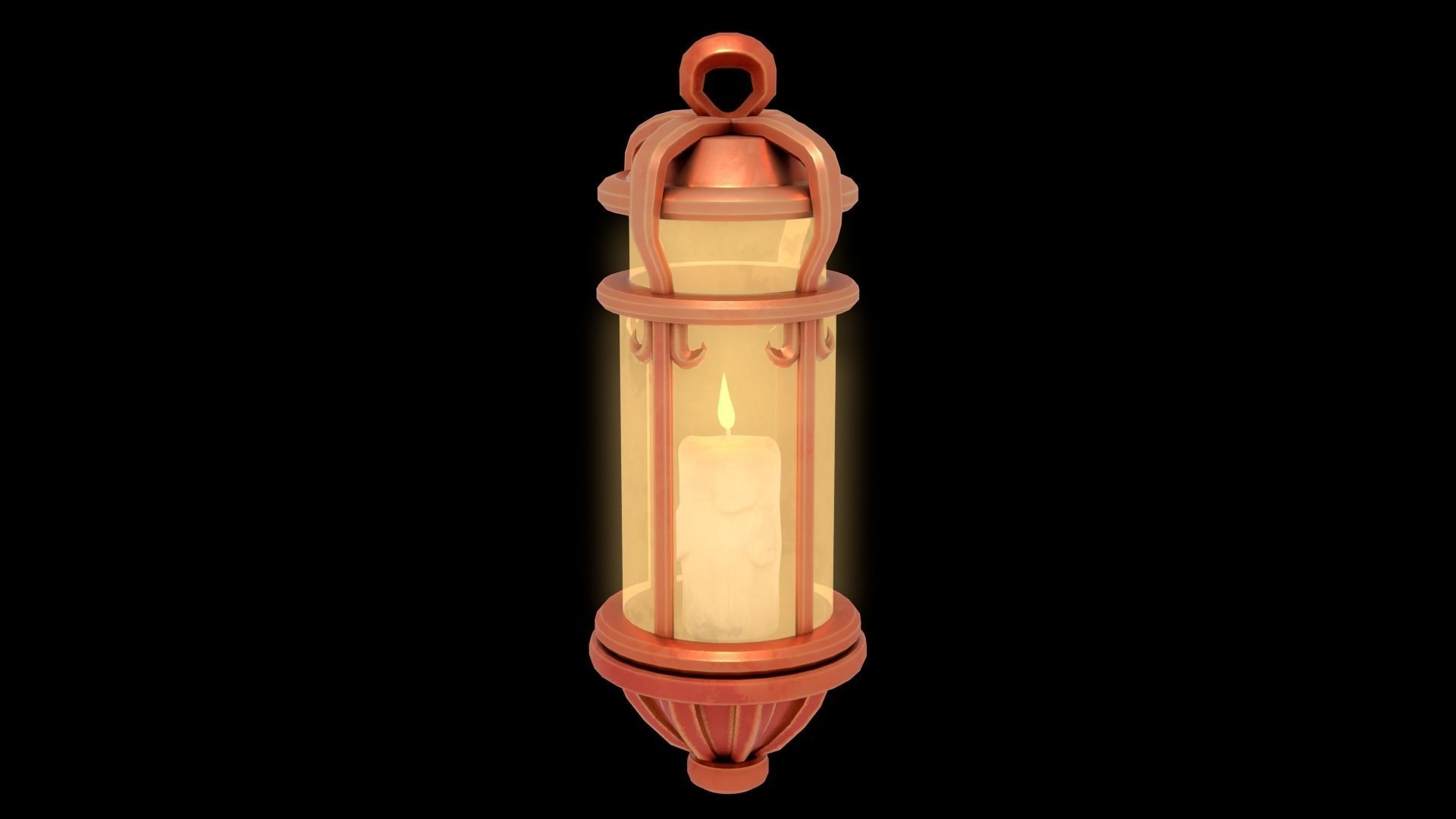 Stylized Fantasy Floating Lamp for Halloween Low-poly 3D model_11