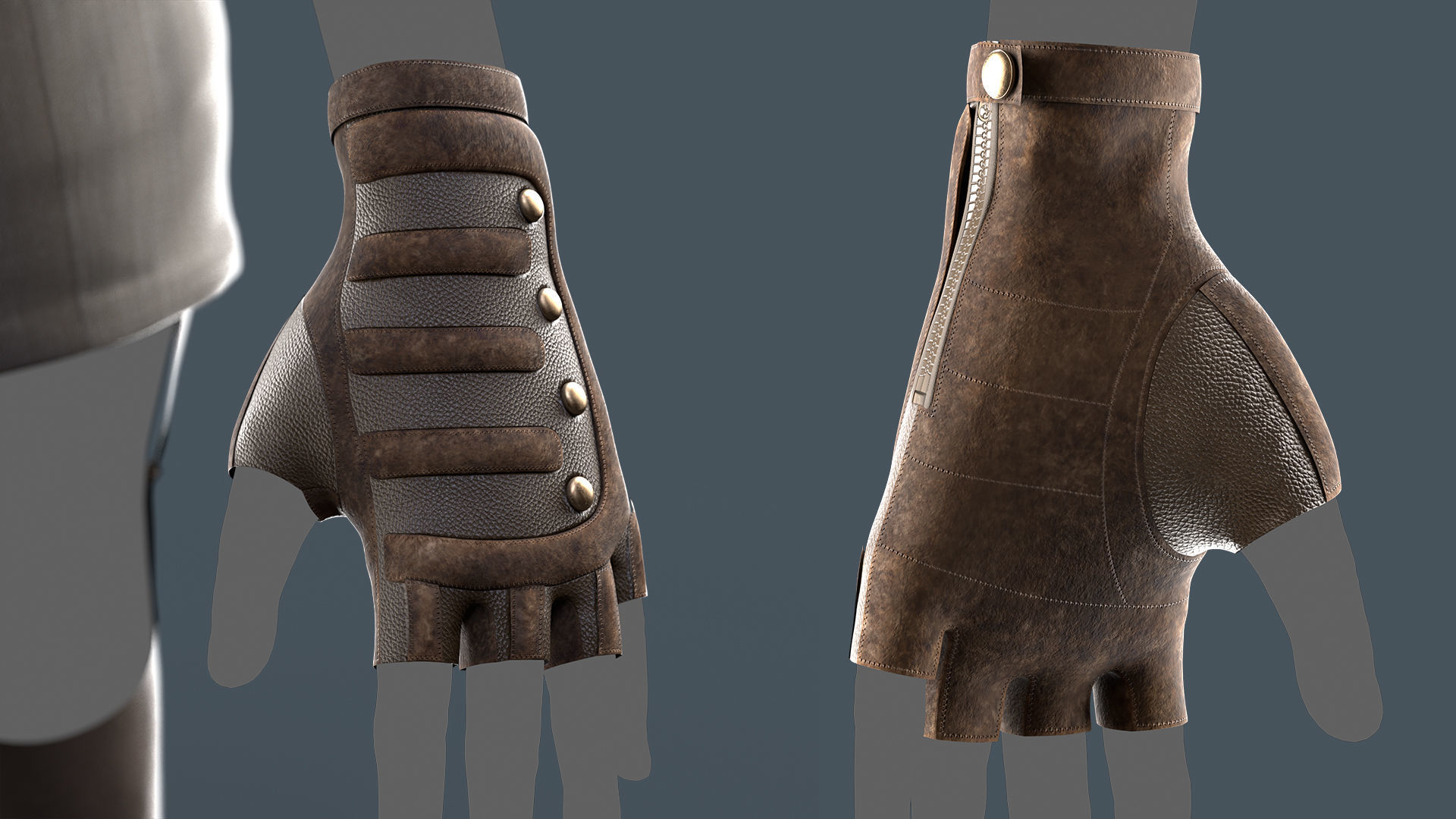 Women Outfit Apocalypse - obj - fbx Low-poly 3D model_5