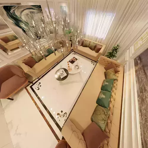 Living Room Interior Scene blender 3d Cycles  3D model