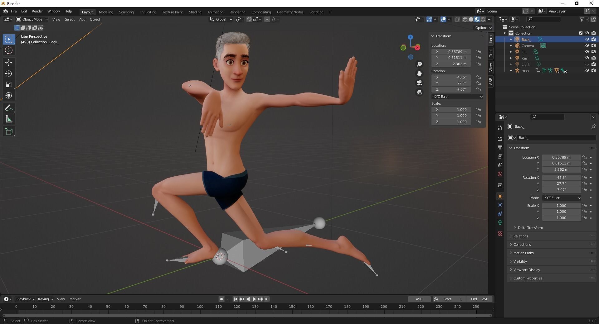 Base mesh Young Male Low-poly 3D model_18