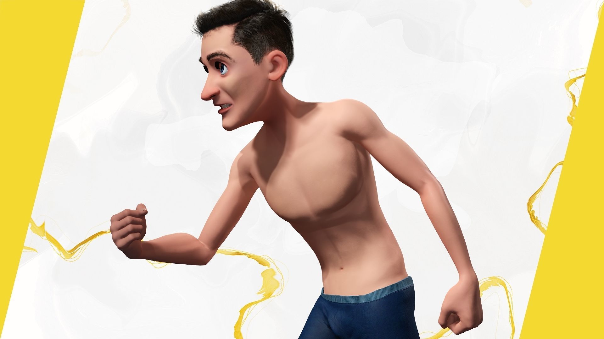 Base mesh Young Male Low-poly 3D model_14