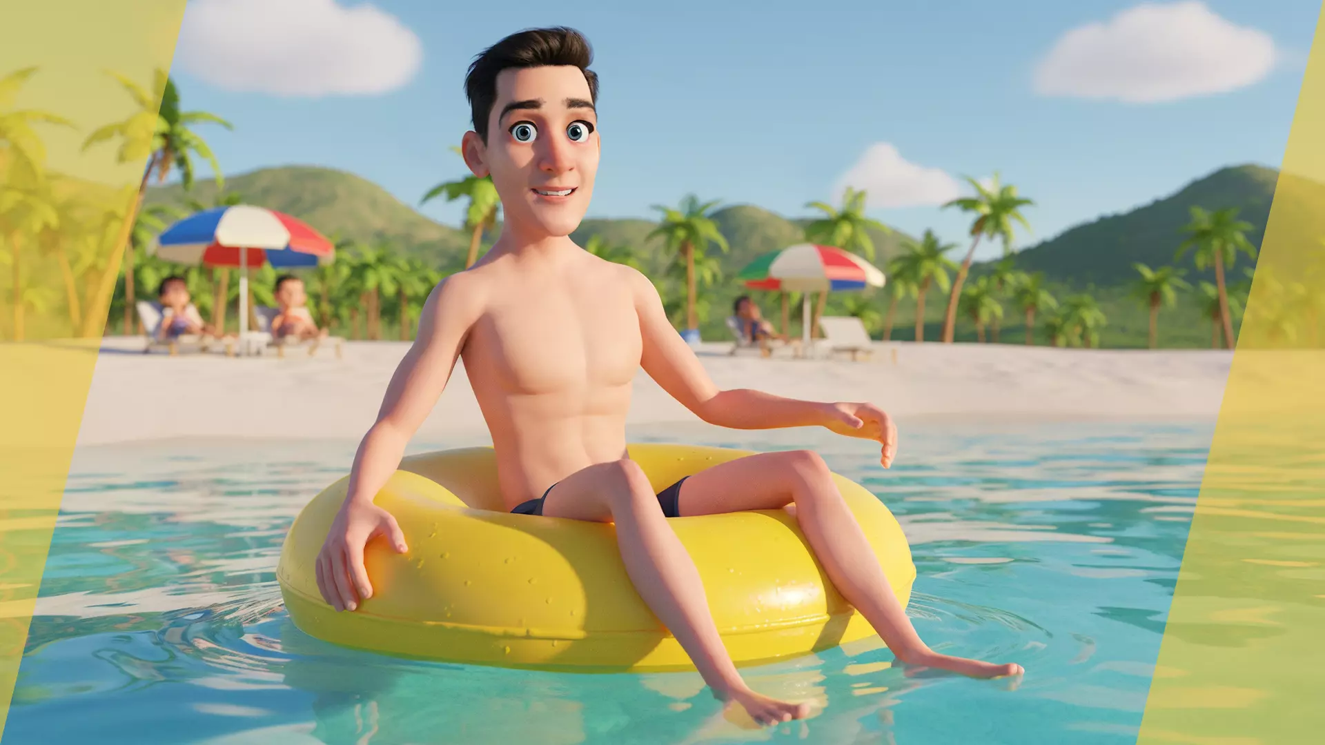 Base mesh Young Male Low-poly 3D model_4