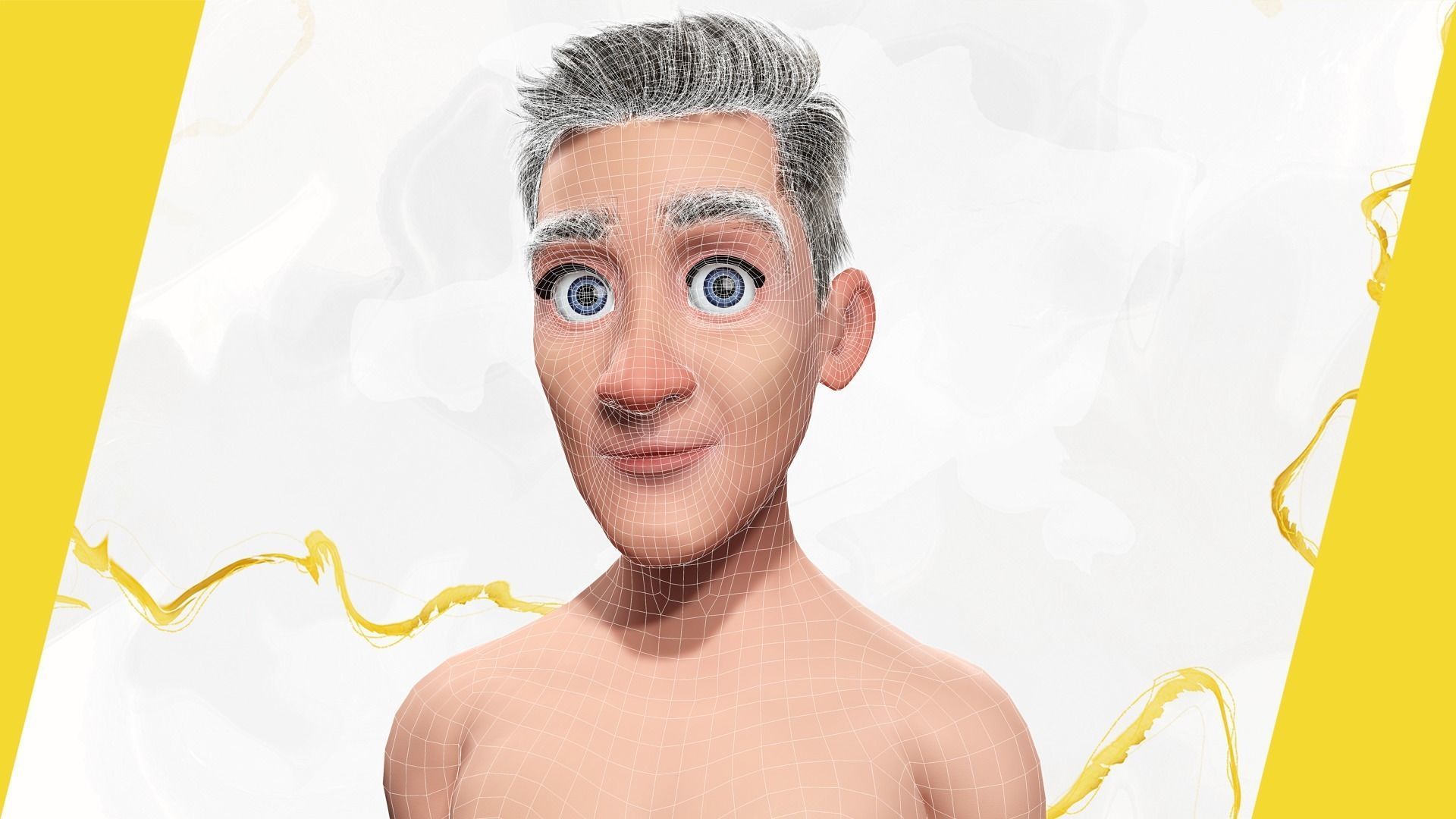 Base mesh Young Male Low-poly 3D model_33