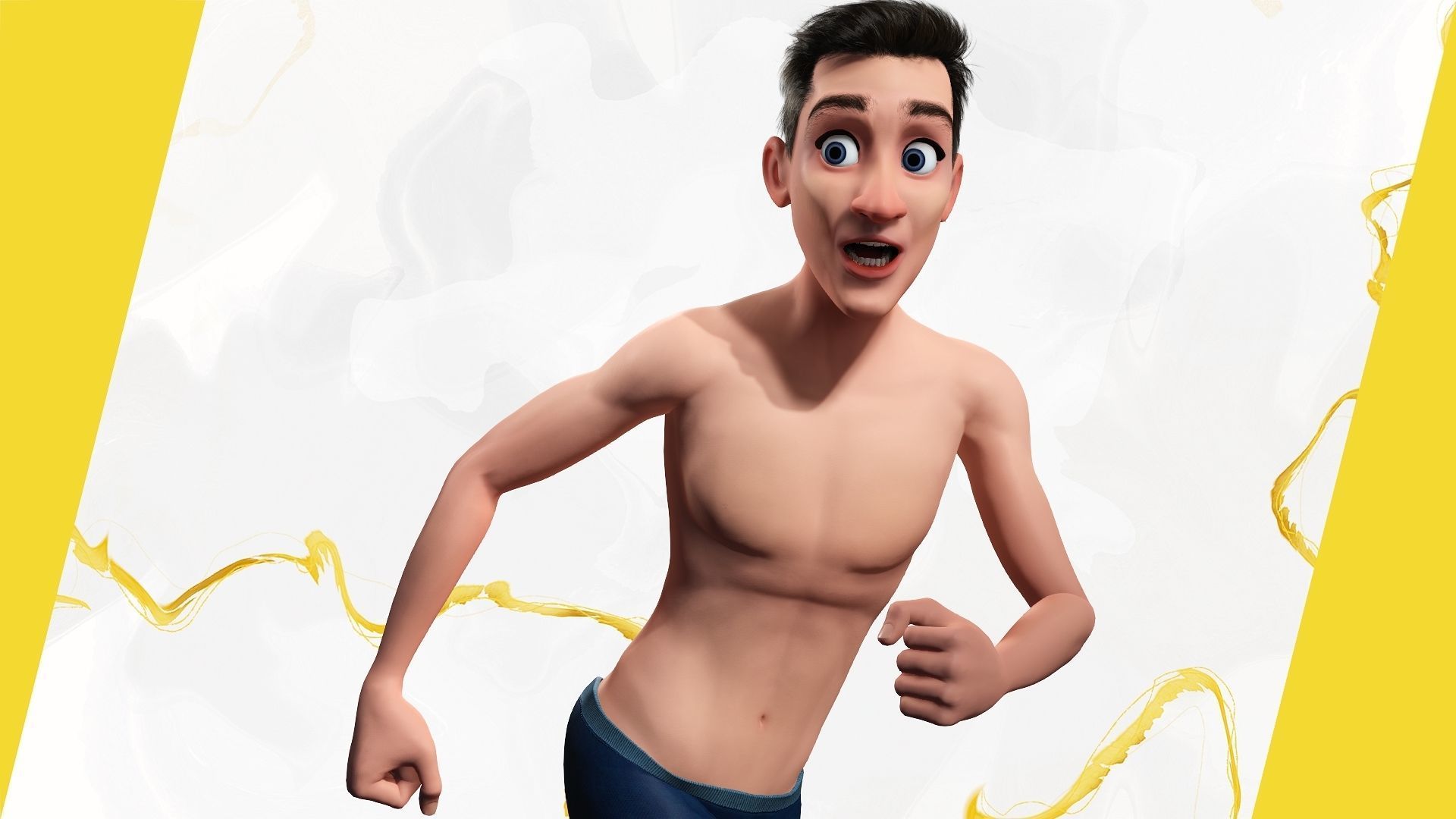 Base mesh Young Male Low-poly 3D model_13