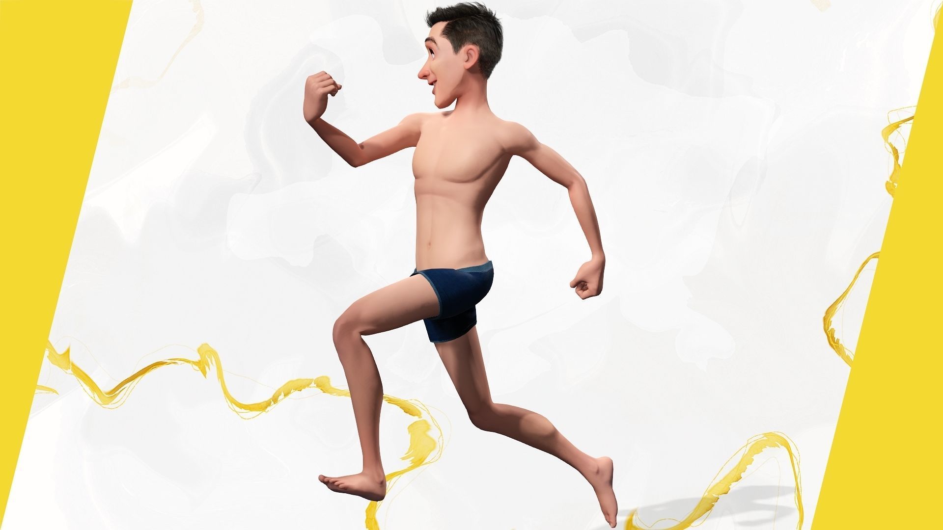 Base mesh Young Male Low-poly 3D model_3