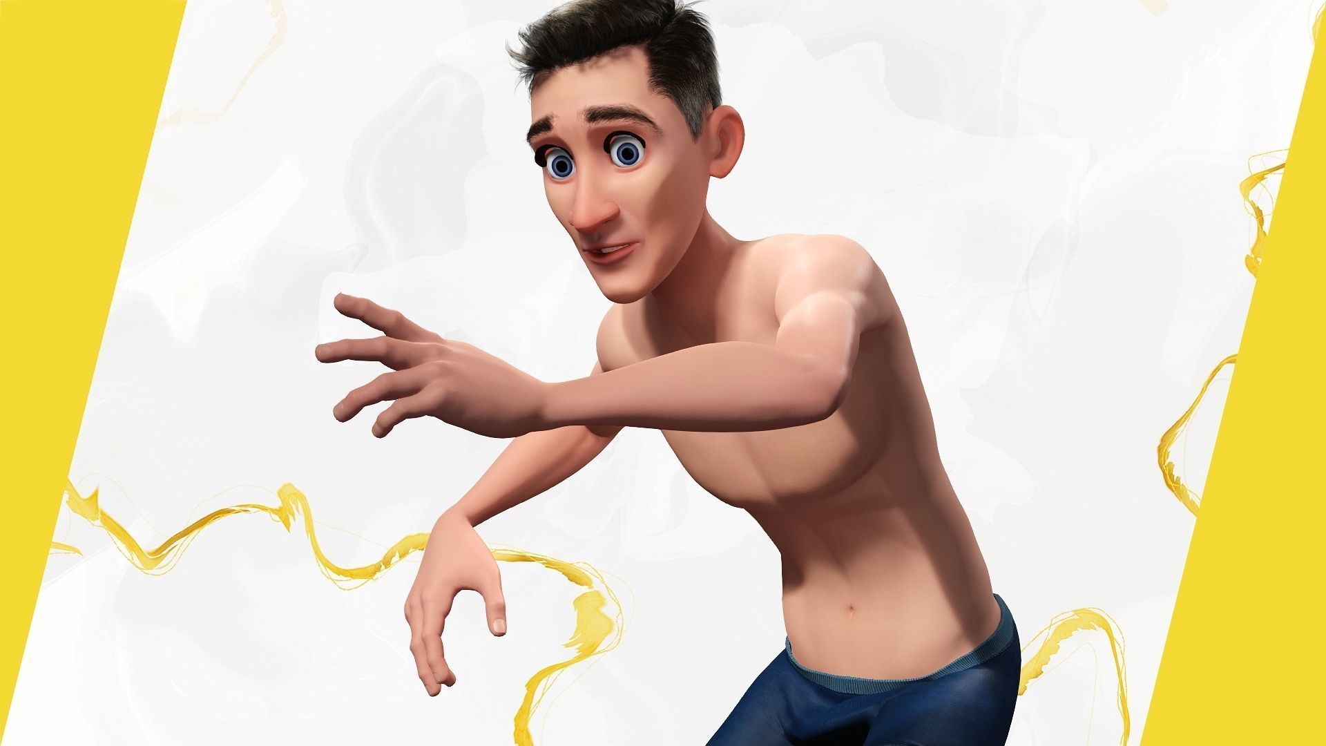 Base mesh Young Male Low-poly 3D model_5