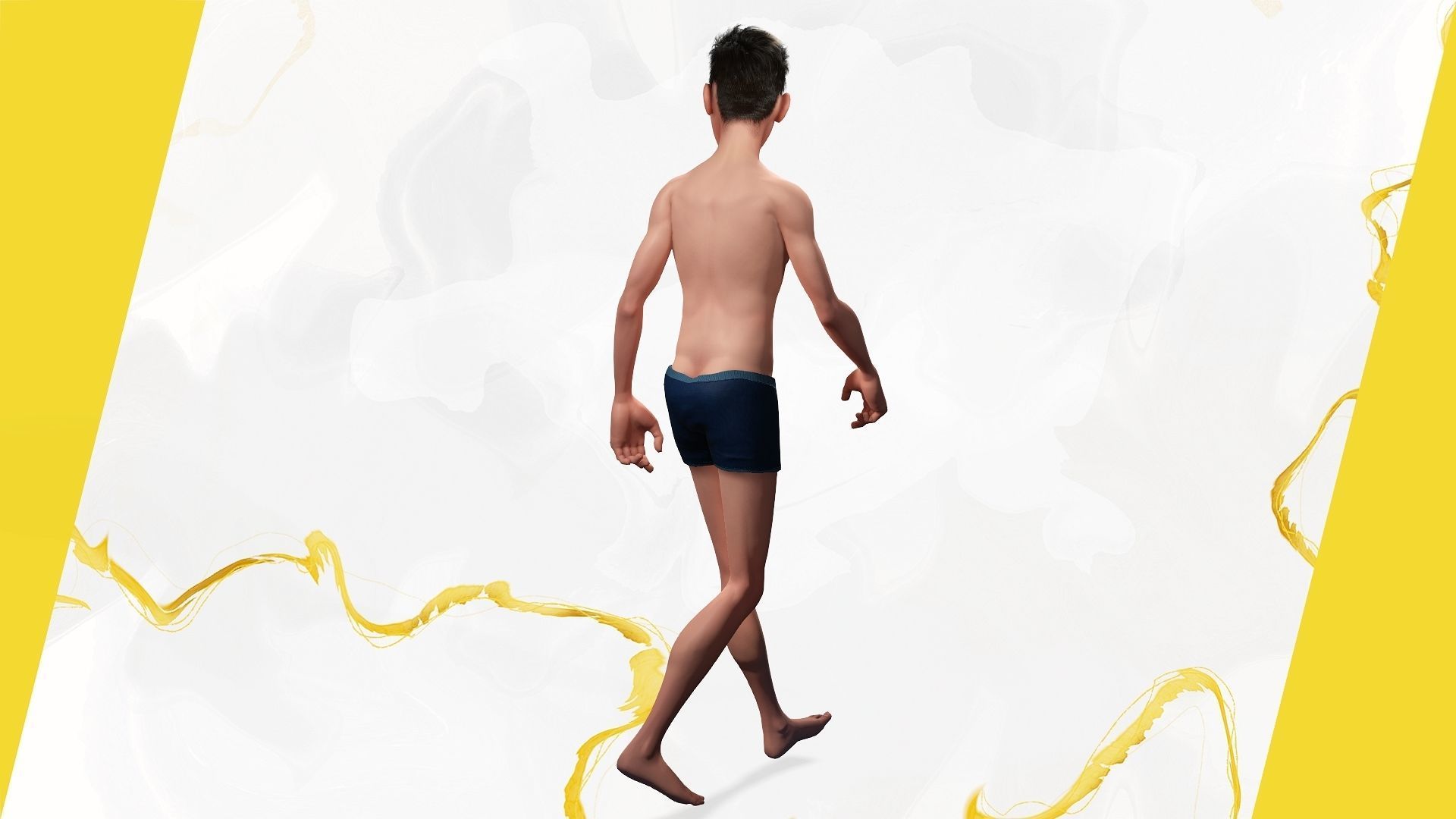 Base mesh Young Male Low-poly 3D model_10