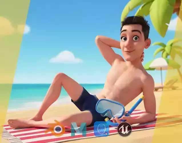 Base mesh Young Male Low-poly 3D model Base mesh Young Male Low-poly 3D model