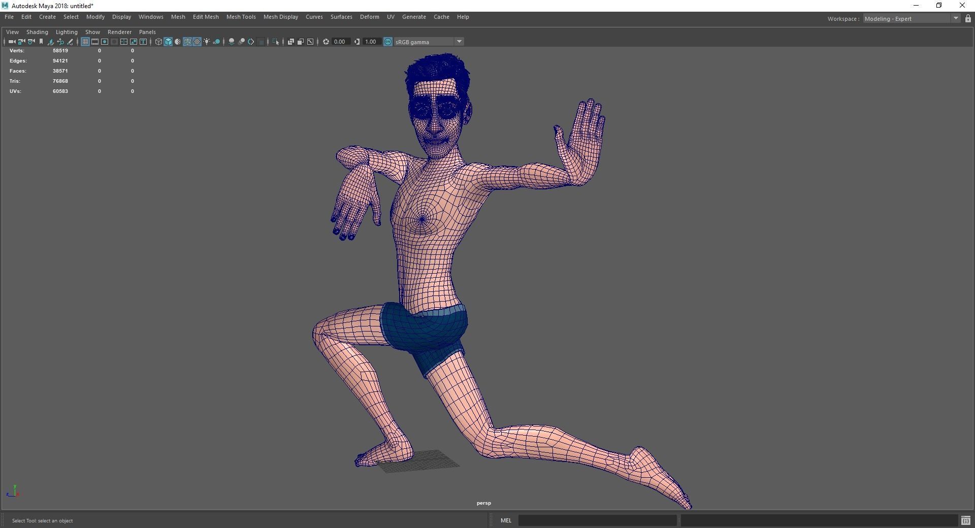 Base mesh Young Male Low-poly 3D model_22