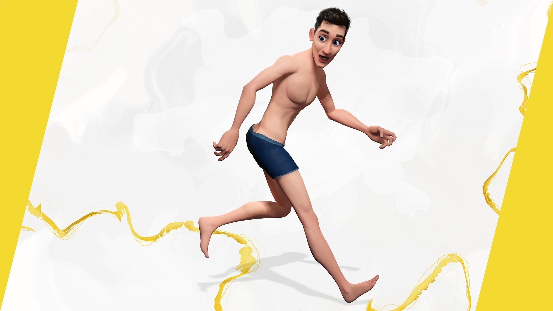 Base mesh Young Male Low-poly 3D model_12