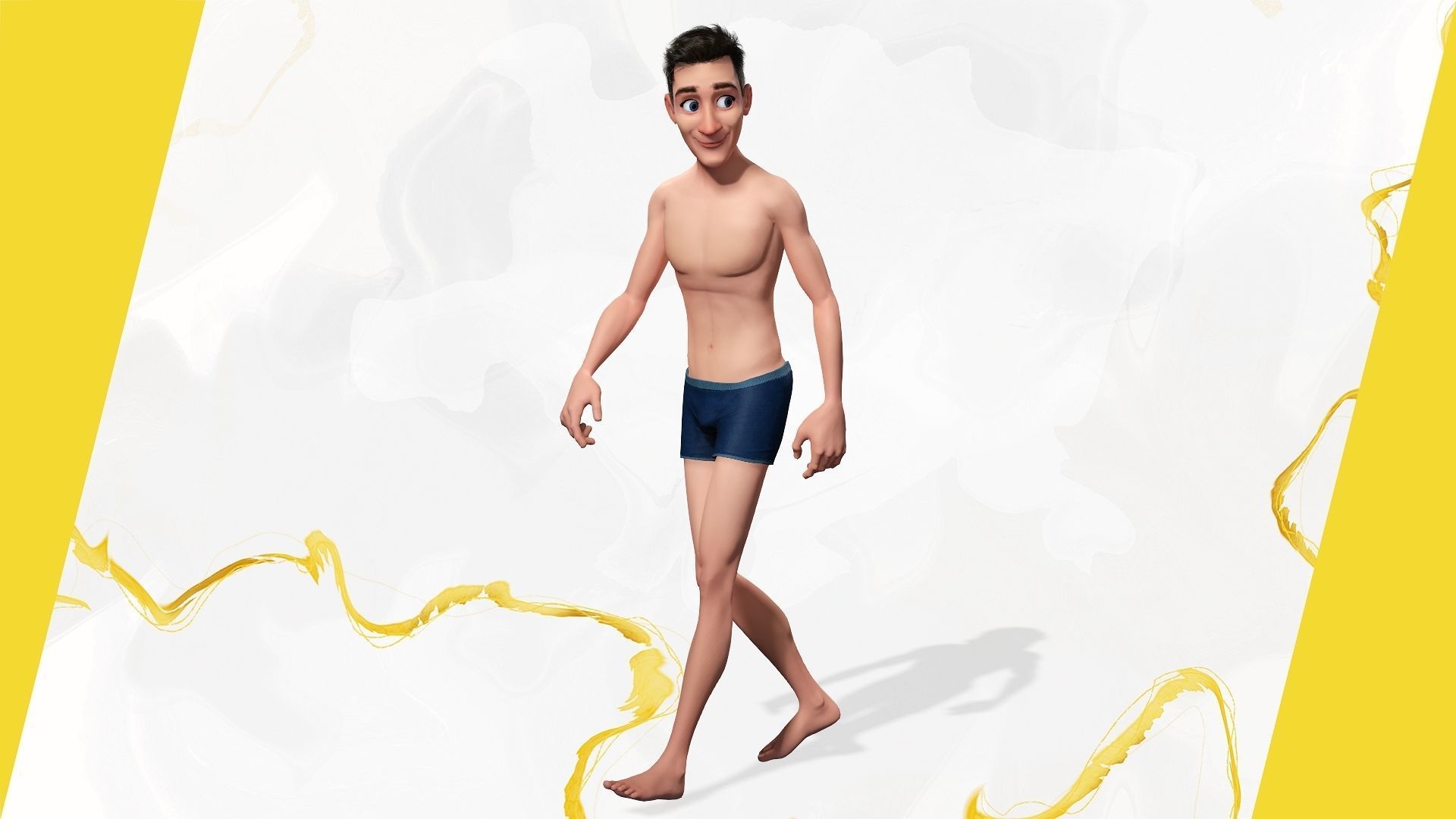 Base mesh Young Male Low-poly 3D model_11