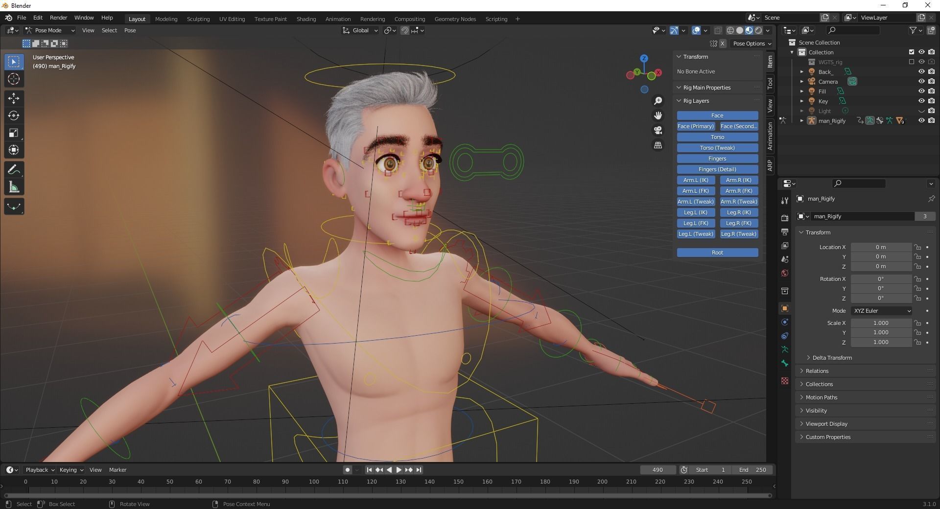 Base mesh Young Male Low-poly 3D model_16