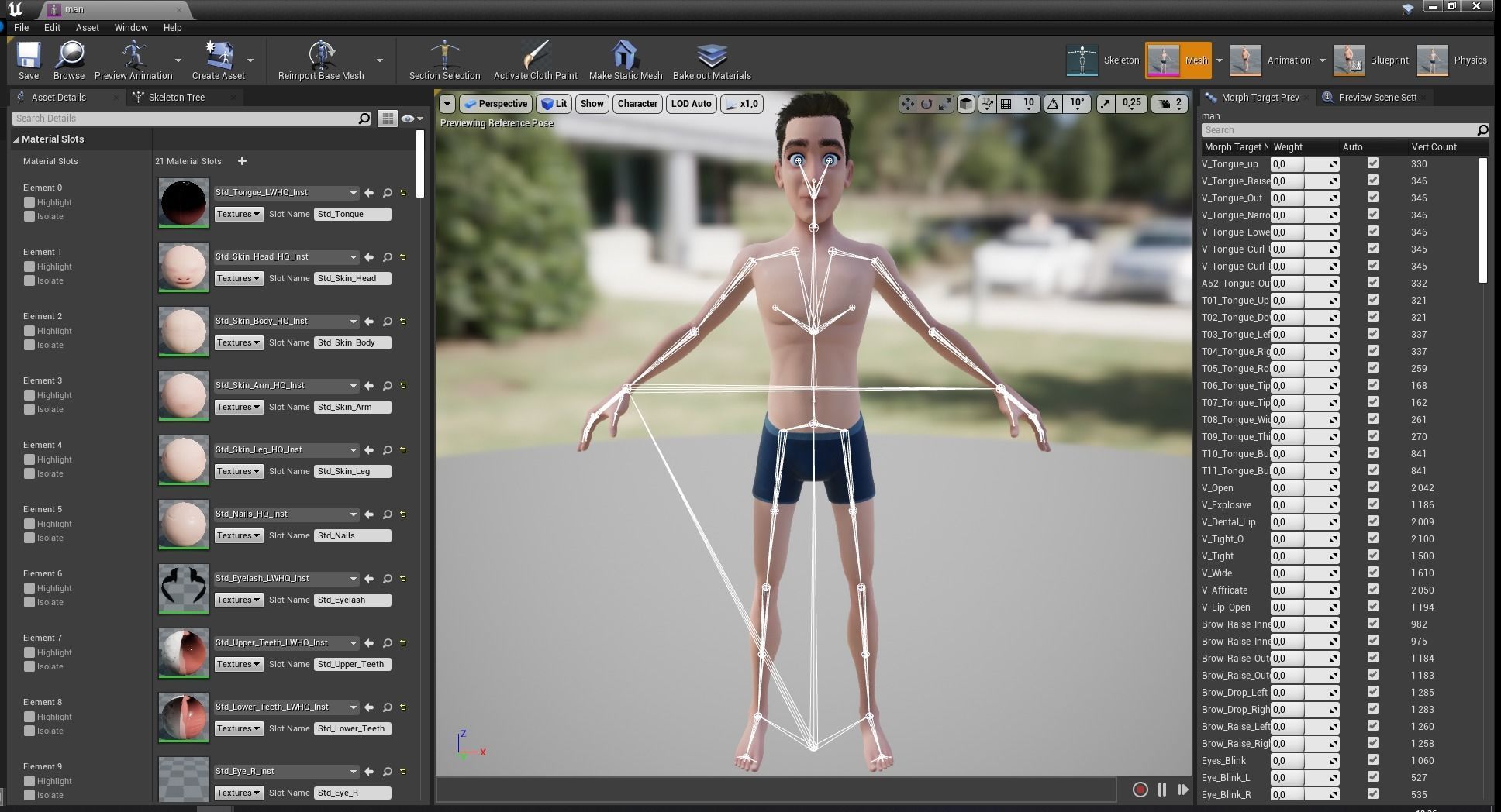 Base mesh Young Male Low-poly 3D model_25