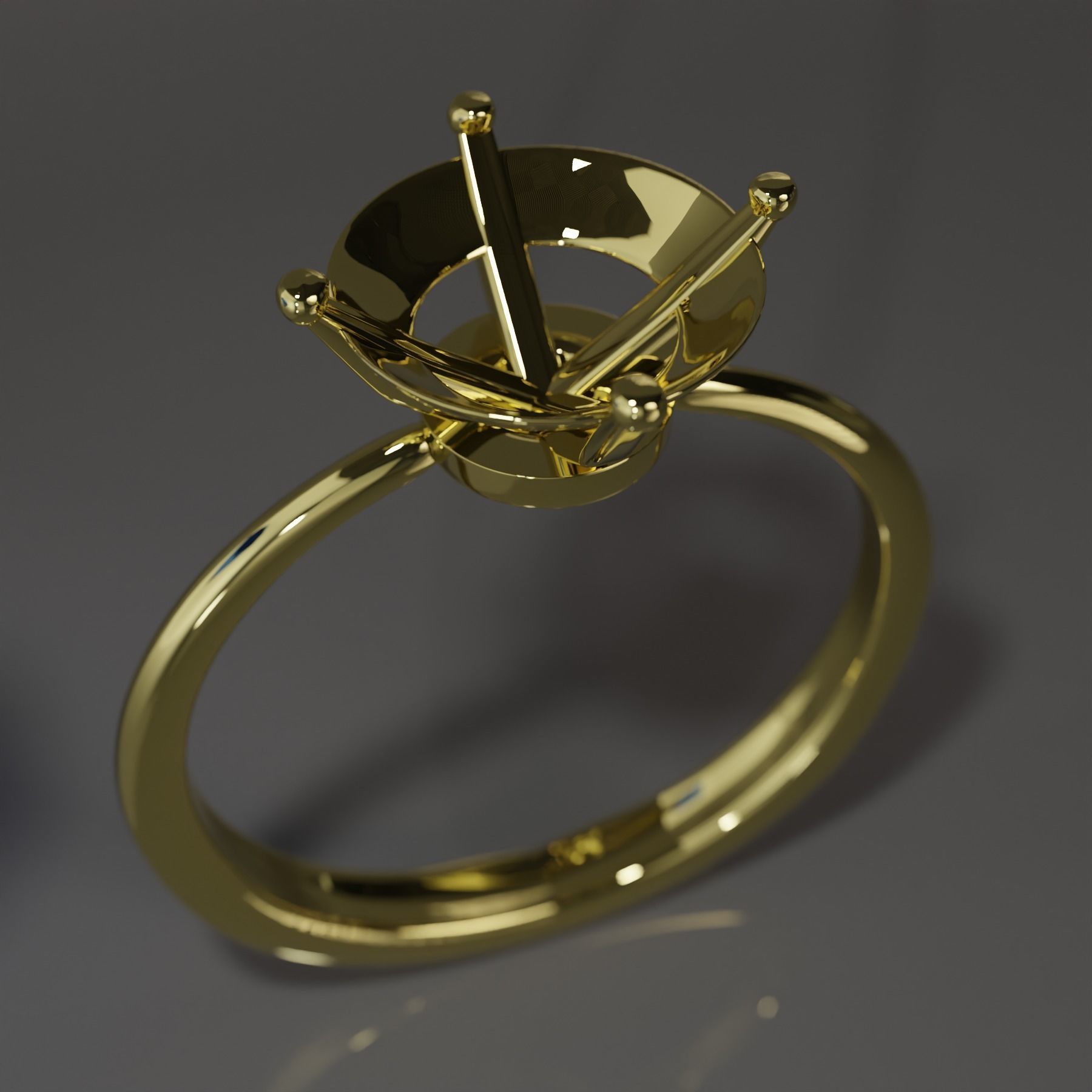 Ring with a diamond ready for 3d printing or other use Free low-poly 3D model_4