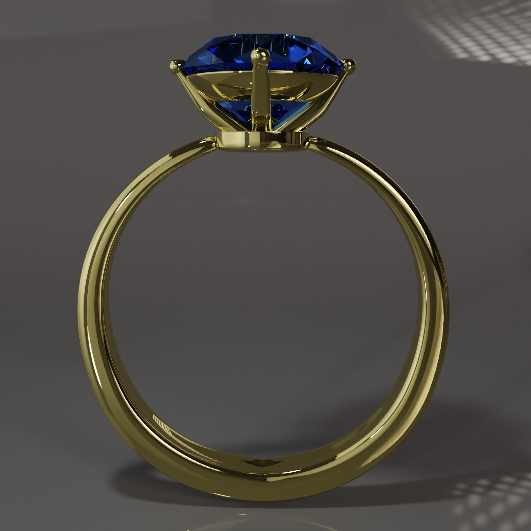 Ring with a diamond ready for 3d printing or other use Free low-poly 3D model_1