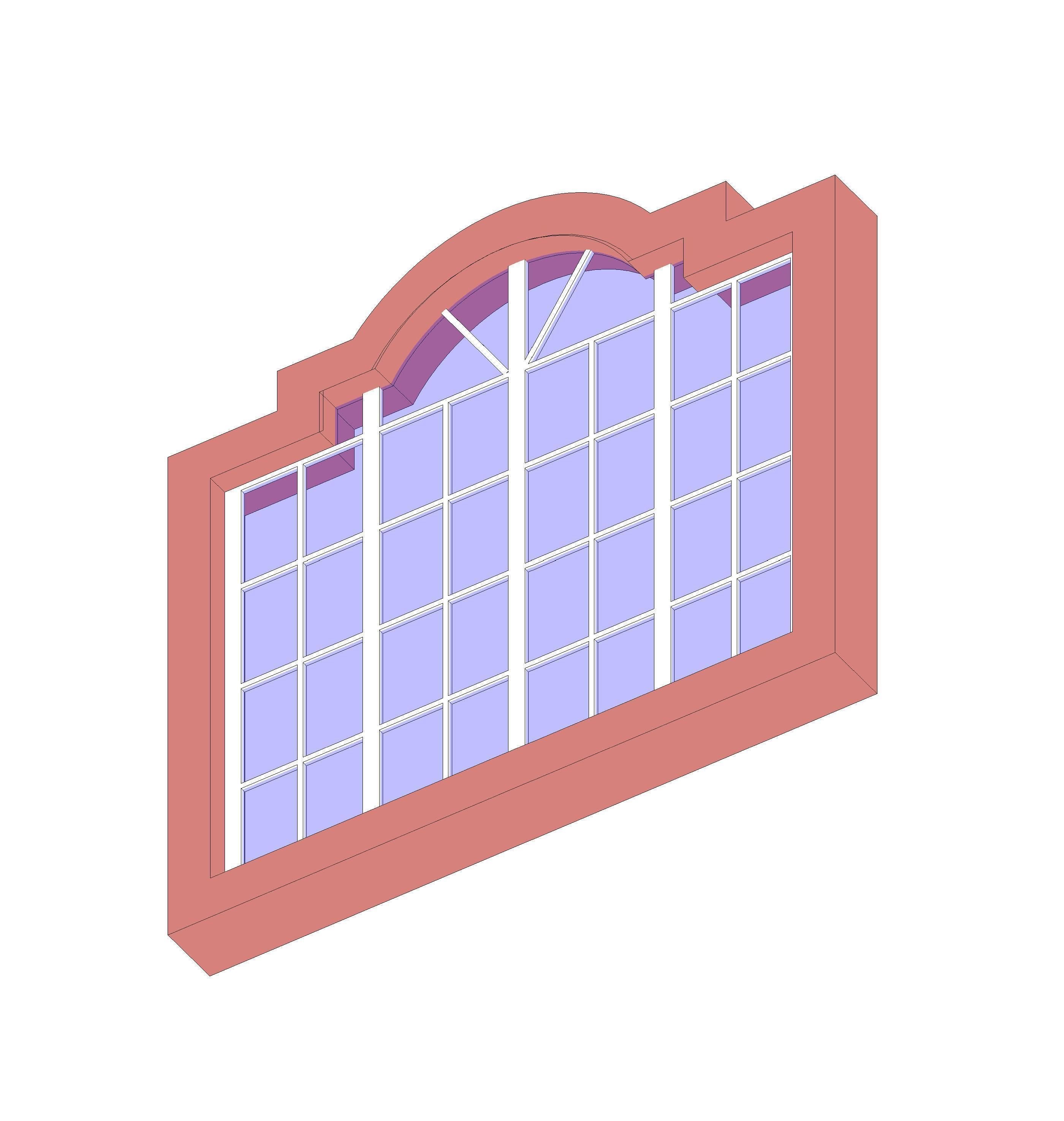 Colonial style casement window 3D model_3