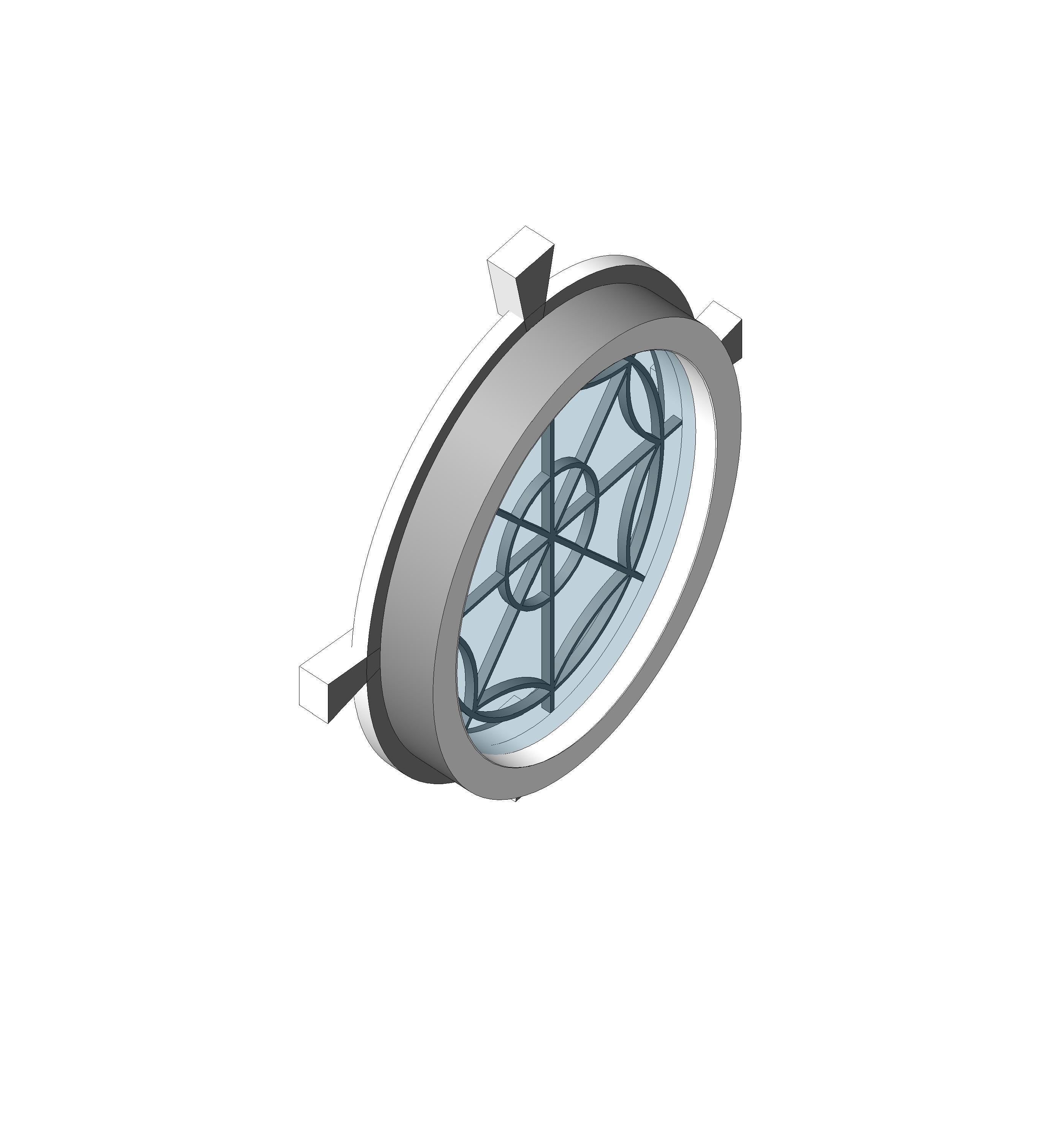 Oval window 3D model_2