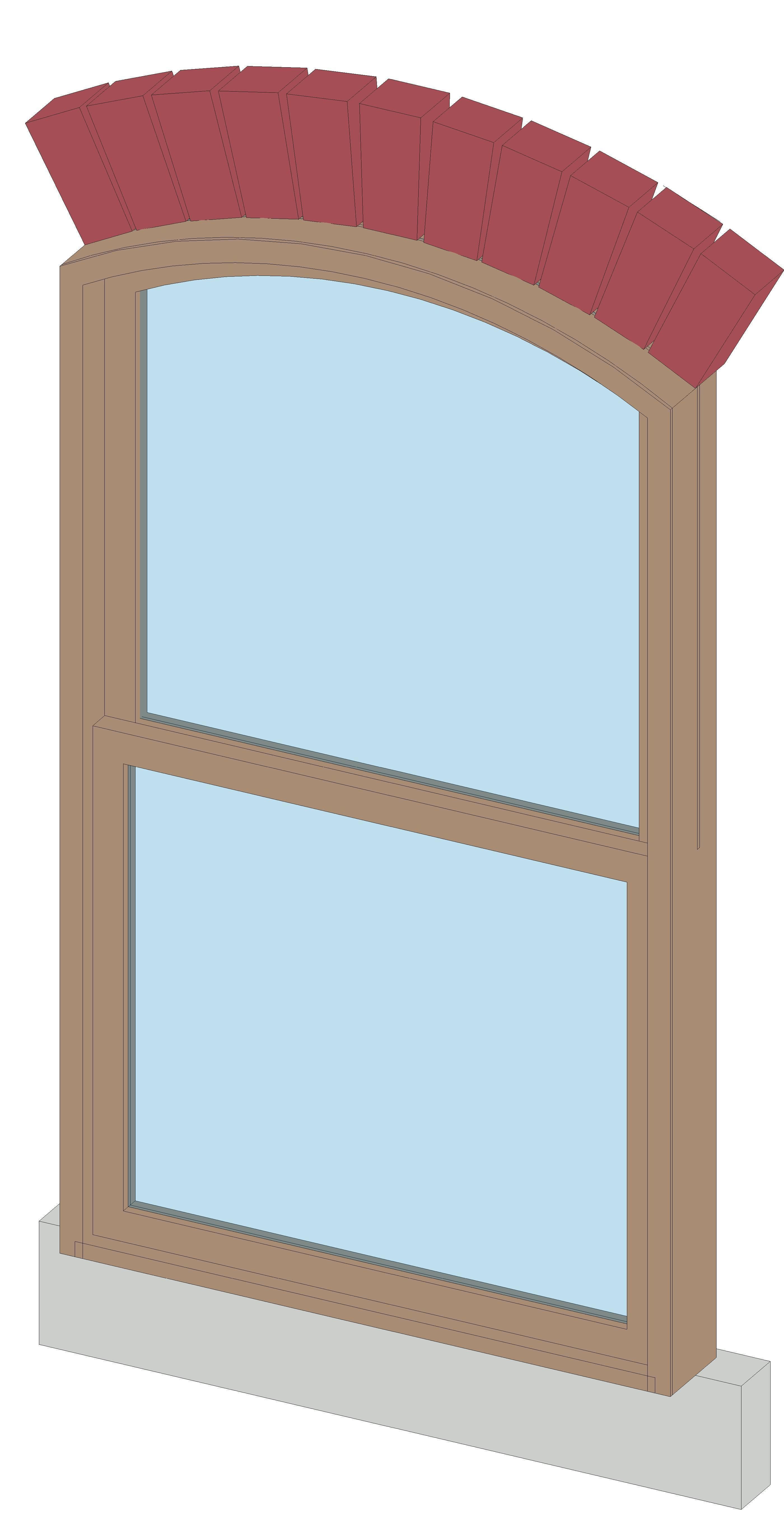 Brick header window 3D model_2