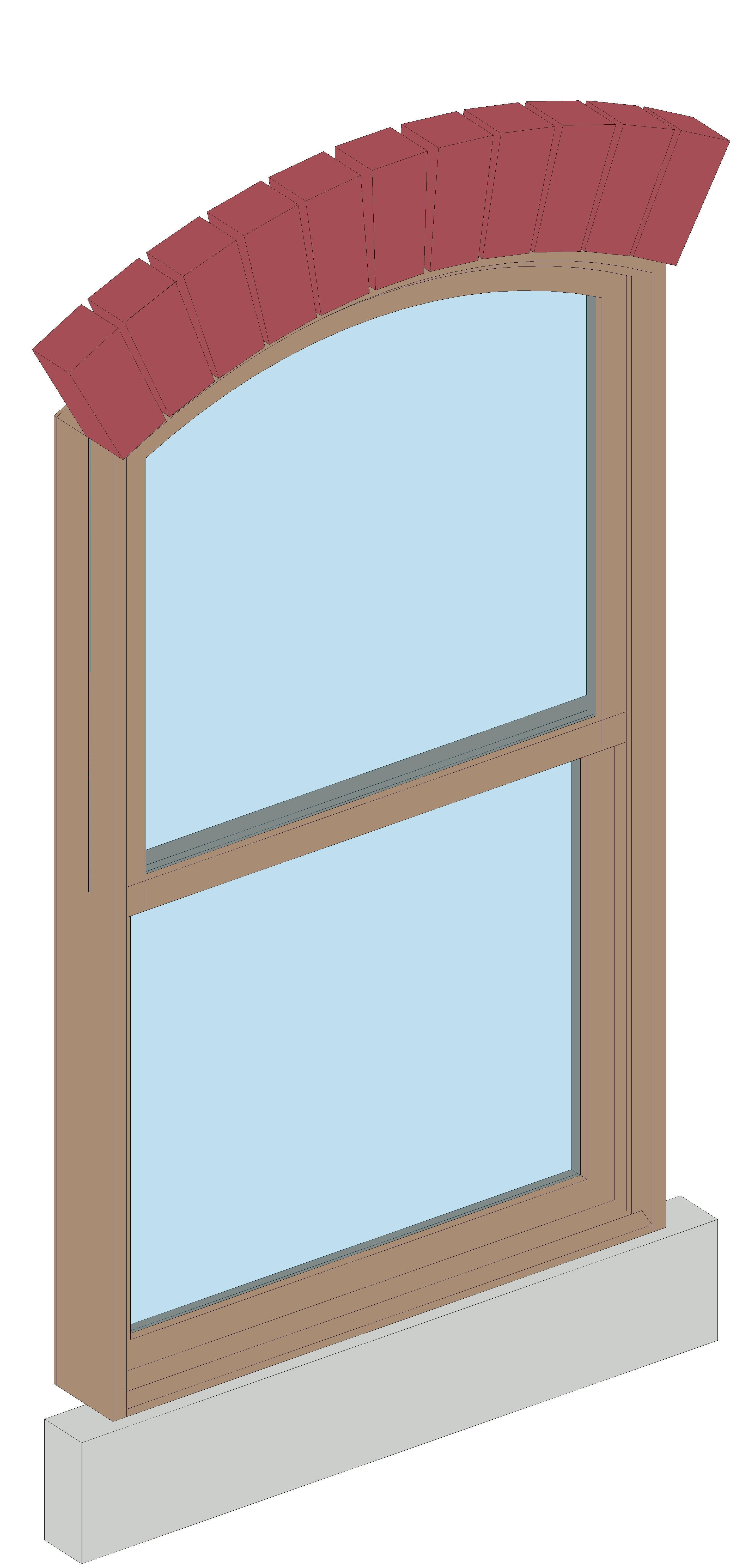Brick header window 3D model_1