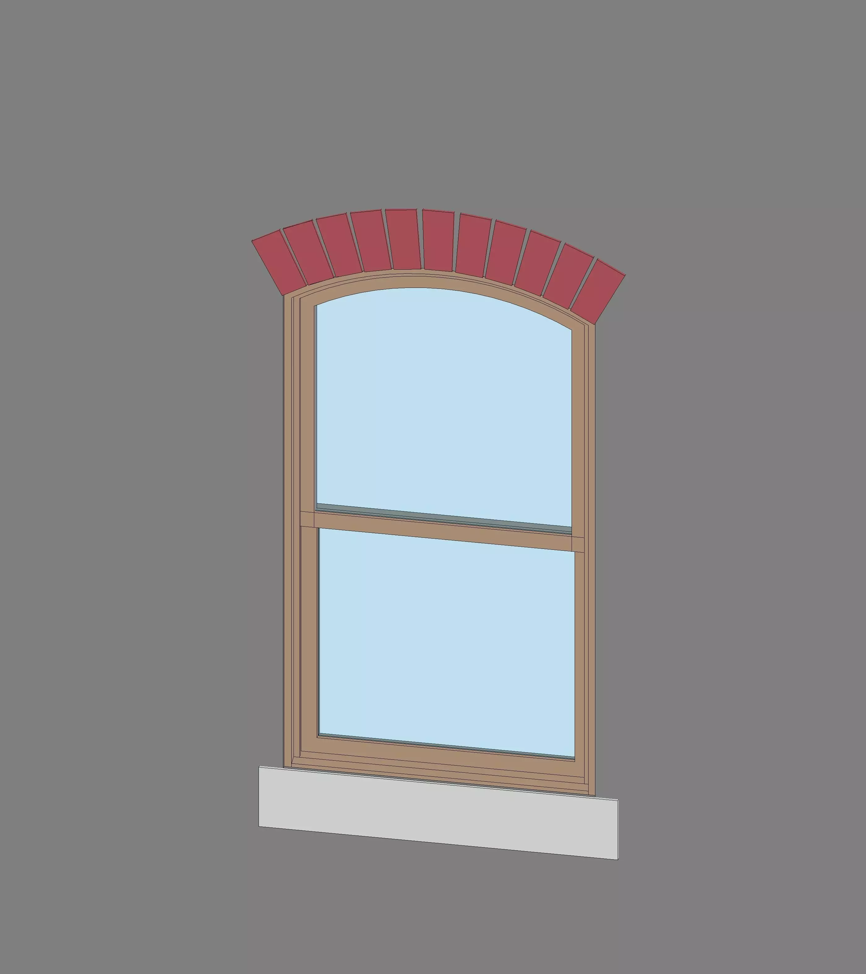 Brick header window 3D model_0