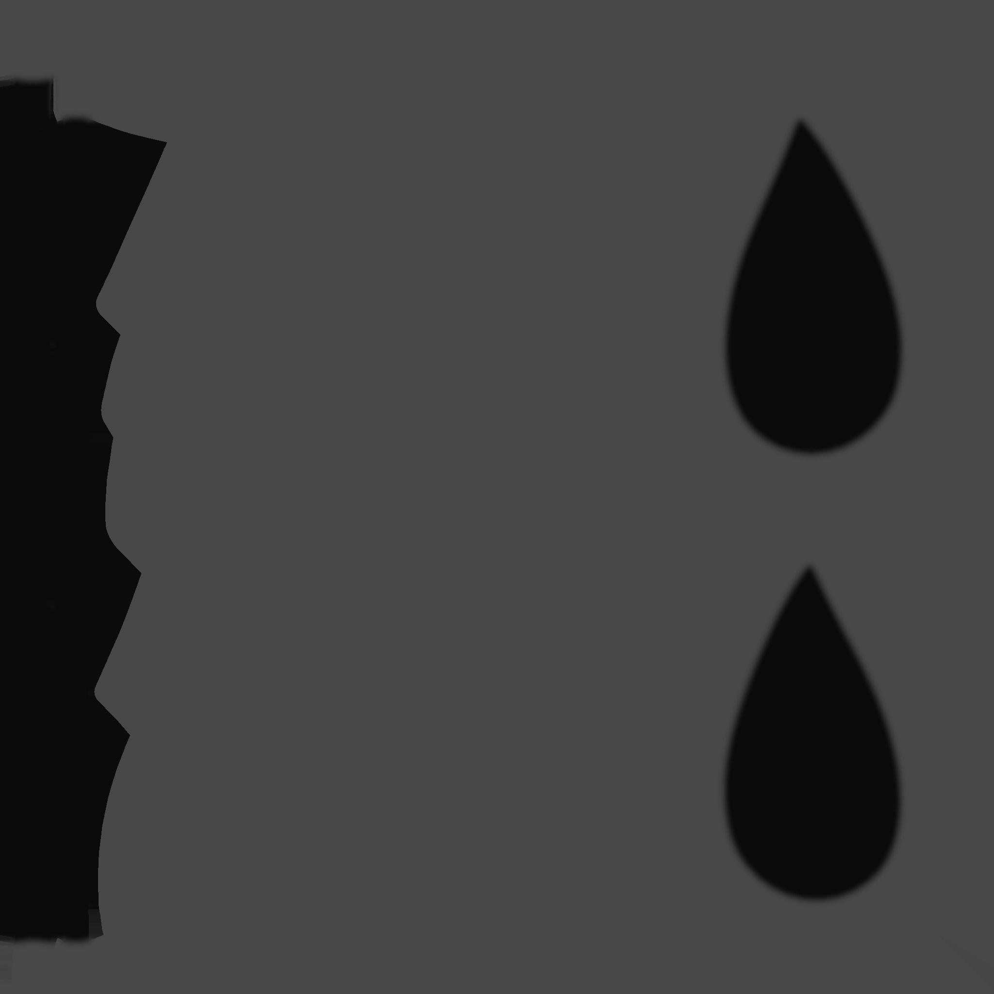 Furry Ears Tiara F09 Full Black - Headband Character Design Low-poly 3D model_15