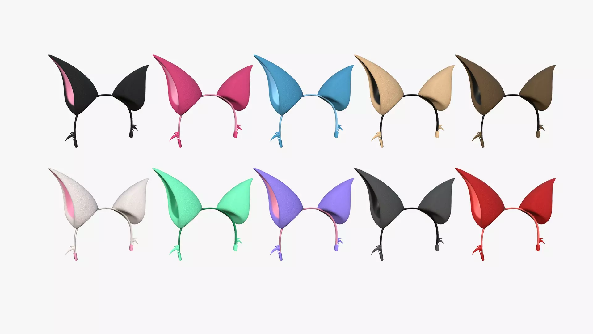 10 Furry Ears Tiara F Collection - Headband Character Design _0