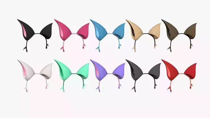 10 Furry Ears Tiara F Collection - Headband Character Design 