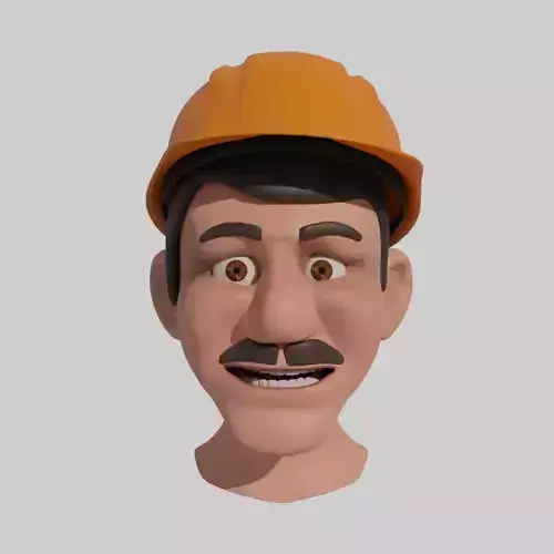 Construction Worker Mans Head