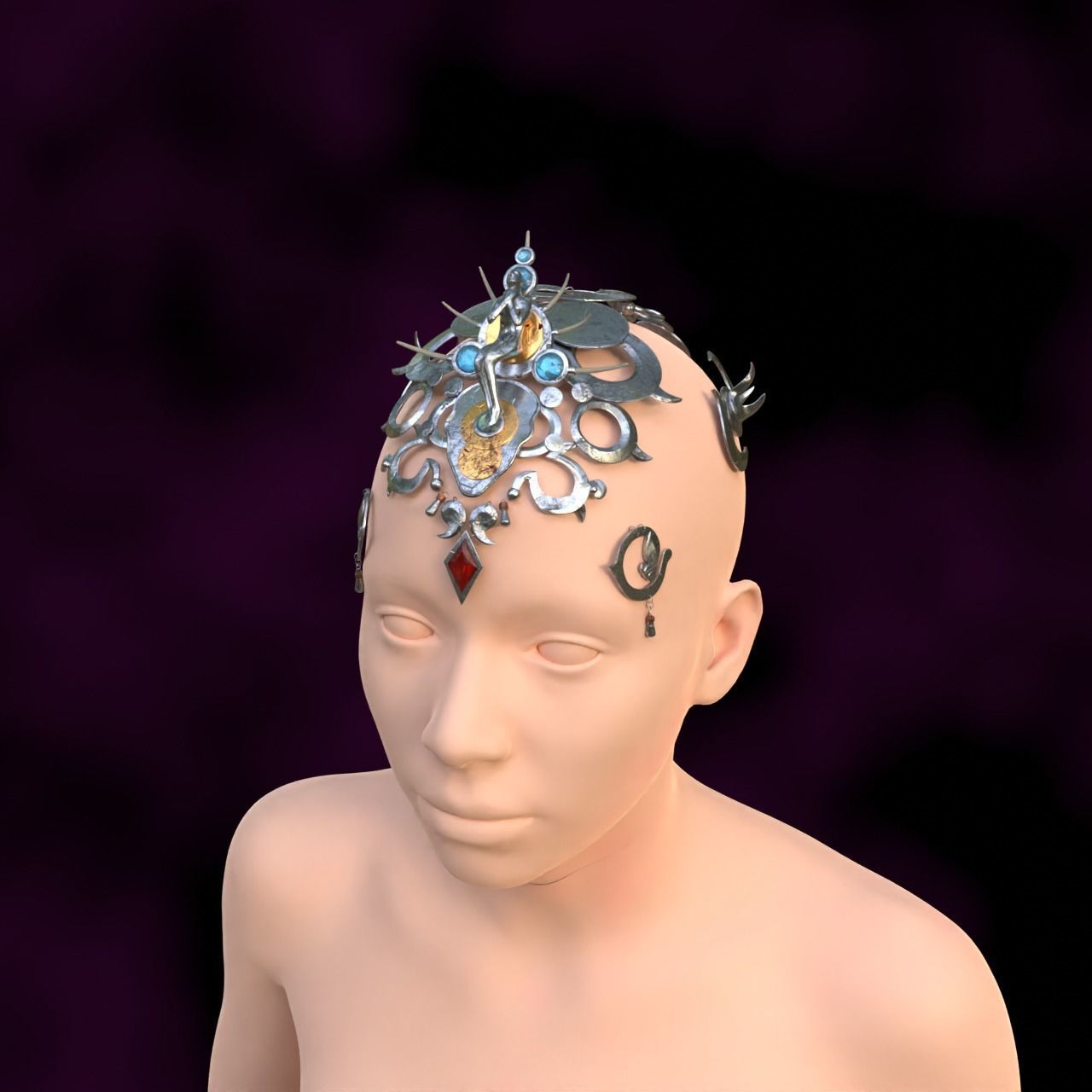 Orin Headwear Accessories Cosplay set Baldurs Gate 3  3D print model_3