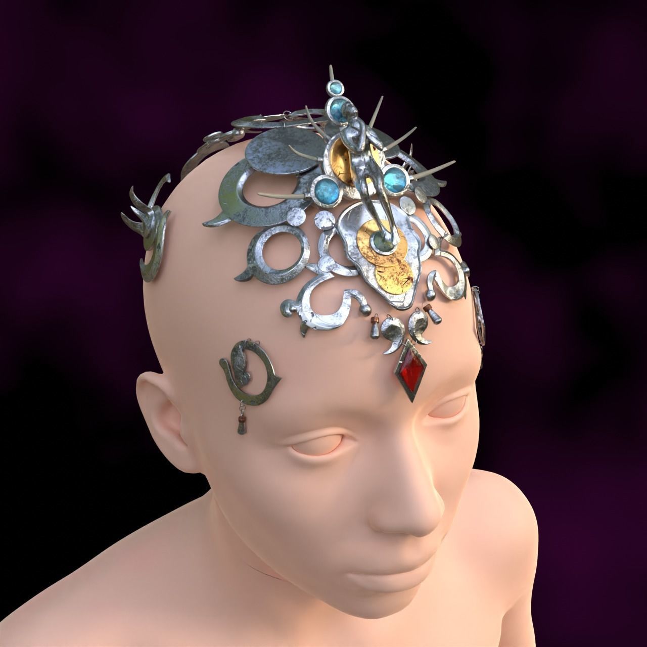 Orin Headwear Accessories Cosplay set Baldurs Gate 3  3D print model_5