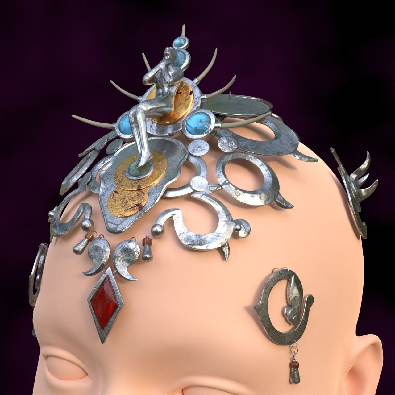 Orin Headwear Accessories Cosplay set Baldurs Gate 3  3D print model_8