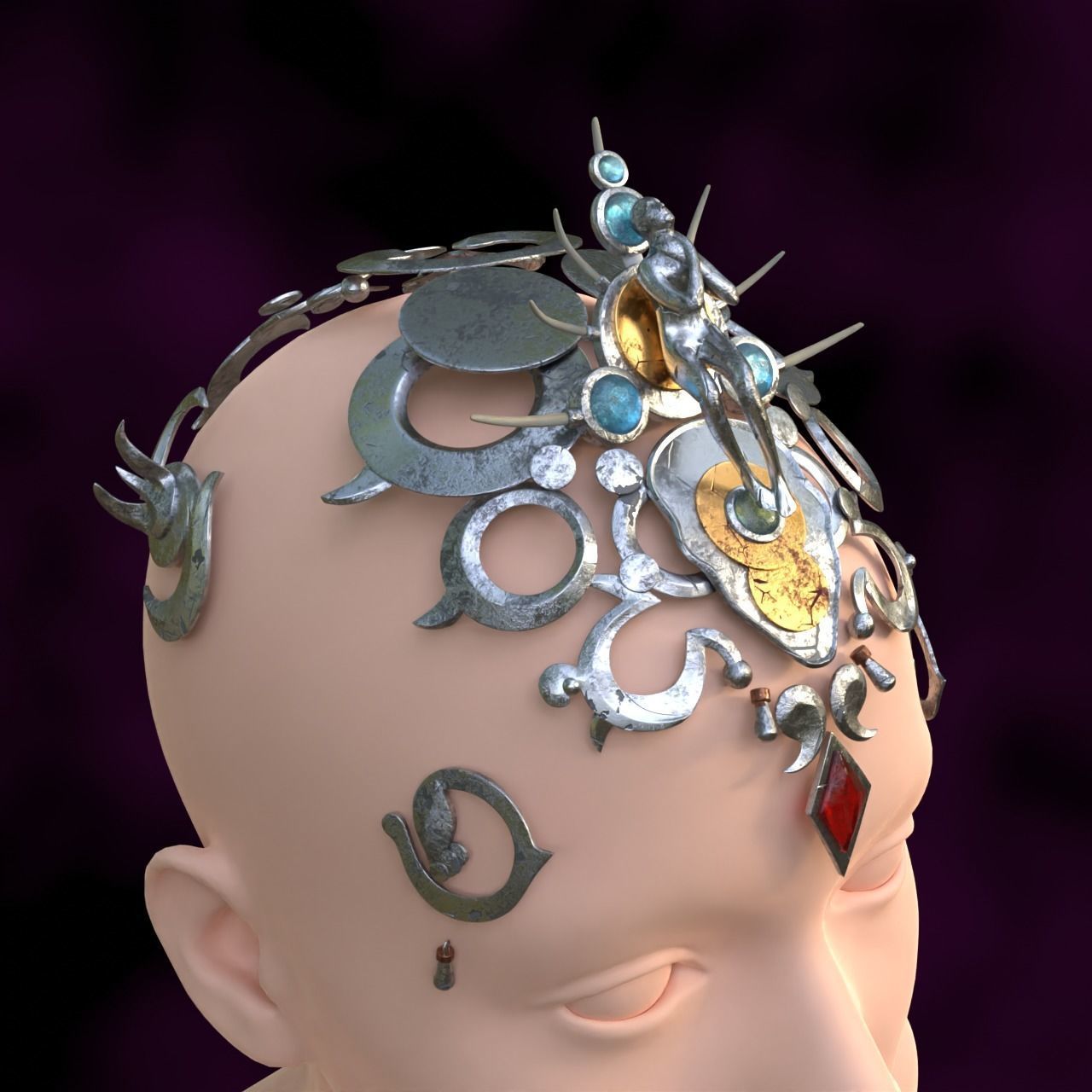 Orin Headwear Accessories Cosplay set Baldurs Gate 3  3D print model_4