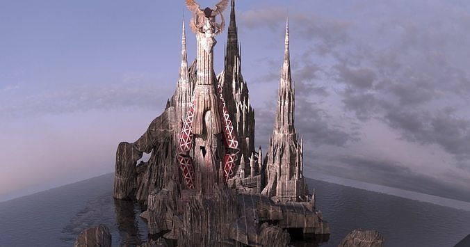 Tudor Rose Medieval Dark fantasy city 3D model