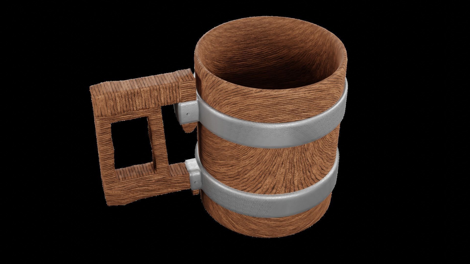 Wooden Mug 3D 3D model_1