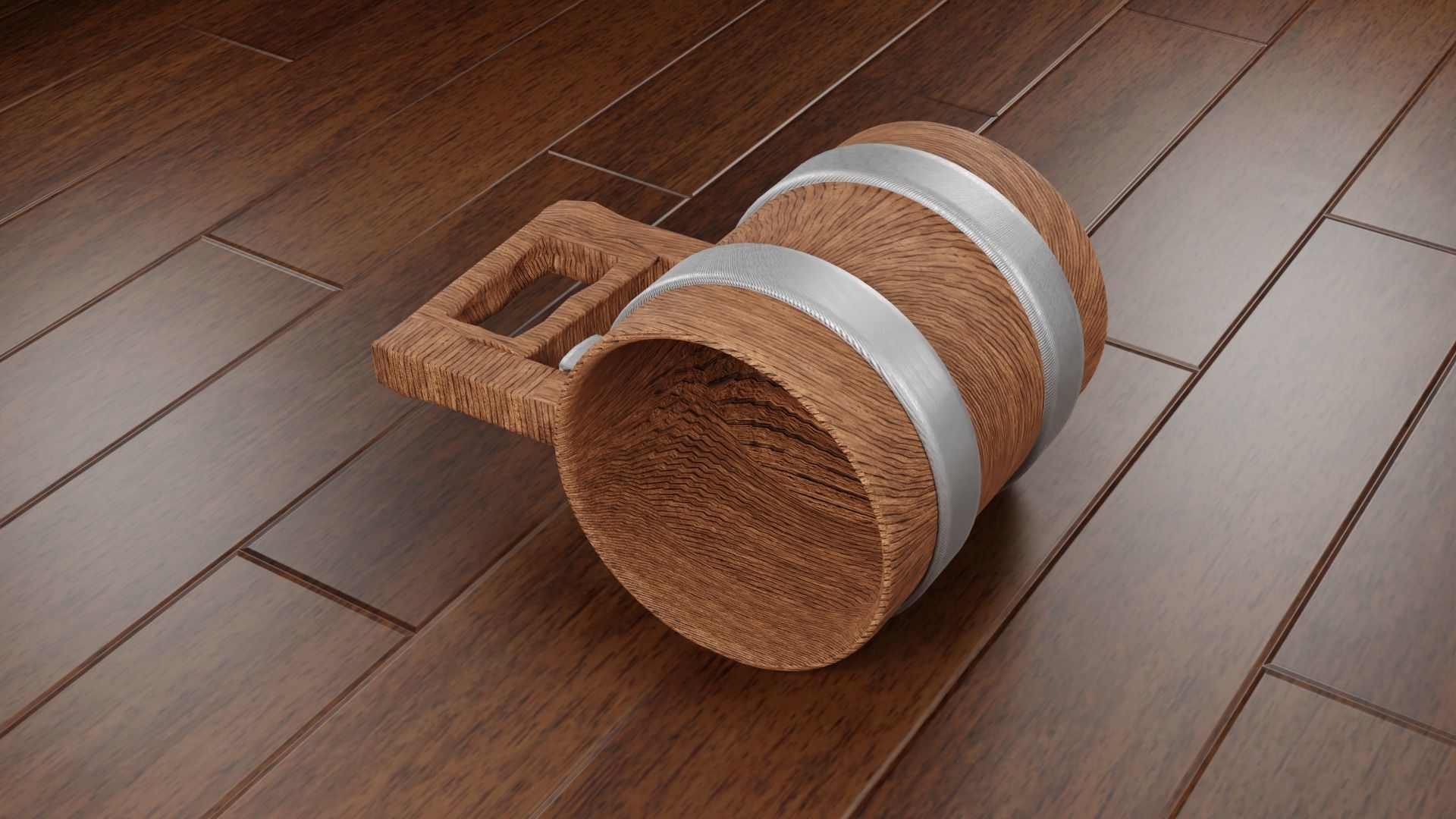 Wooden Mug 3D 3D model_2