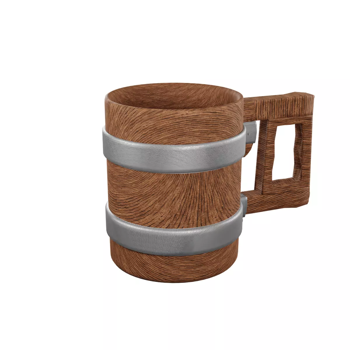 Wooden Mug 3D 3D model_0