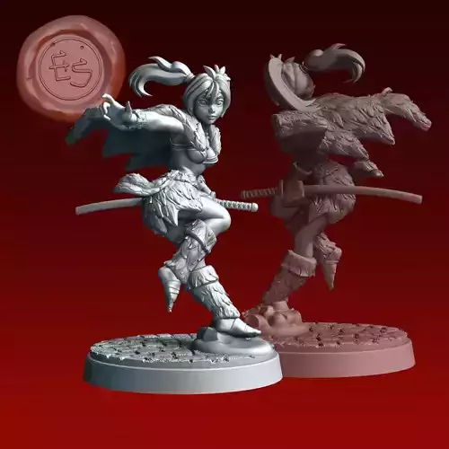 Ayame - Inuyasha - 32mm 3d Print Miniature 3D print model