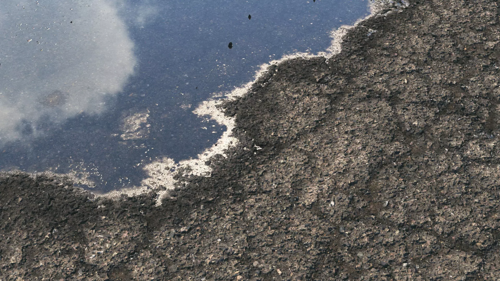 Old wet asphalt material 08 3D model_0