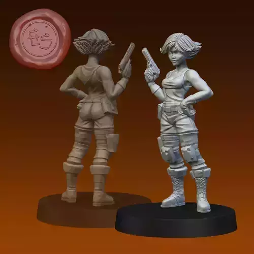 Meryl Silverburgh - Metal Gear Solid - 32mm 3d Print Miniature
