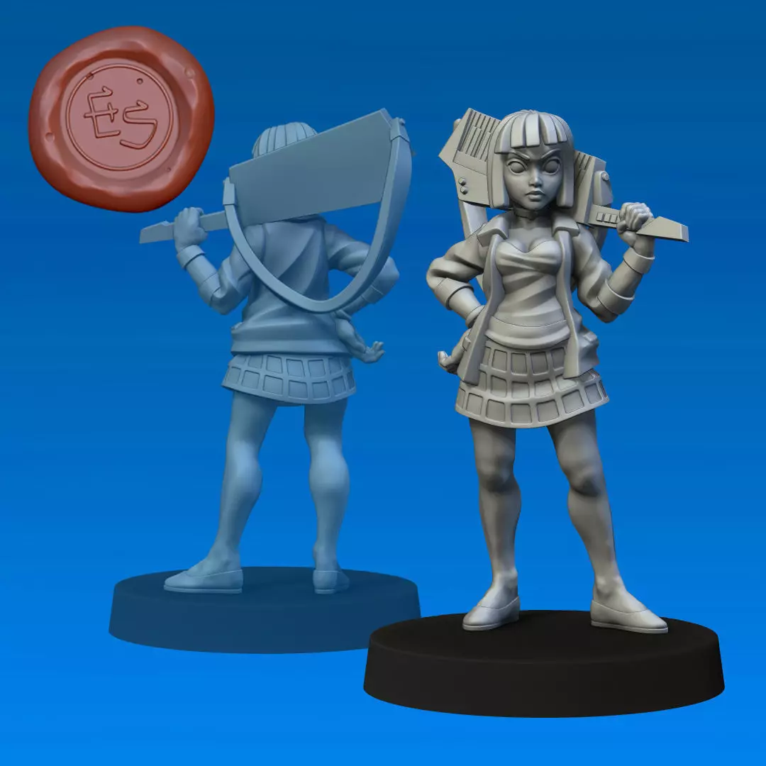 Vella Wilde - YIIK - 32mm 3d Print Miniature 3D print model