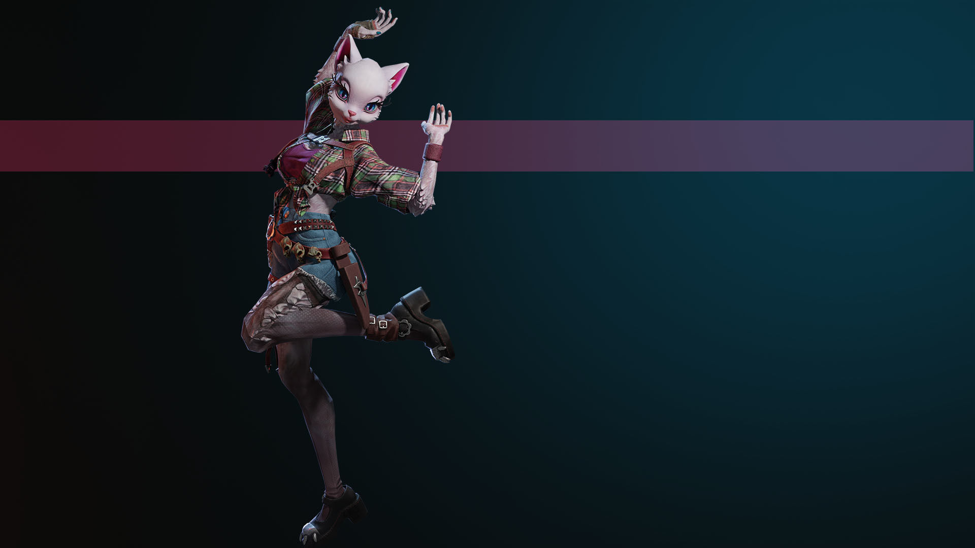 Cat girl Low-poly 3D model_3