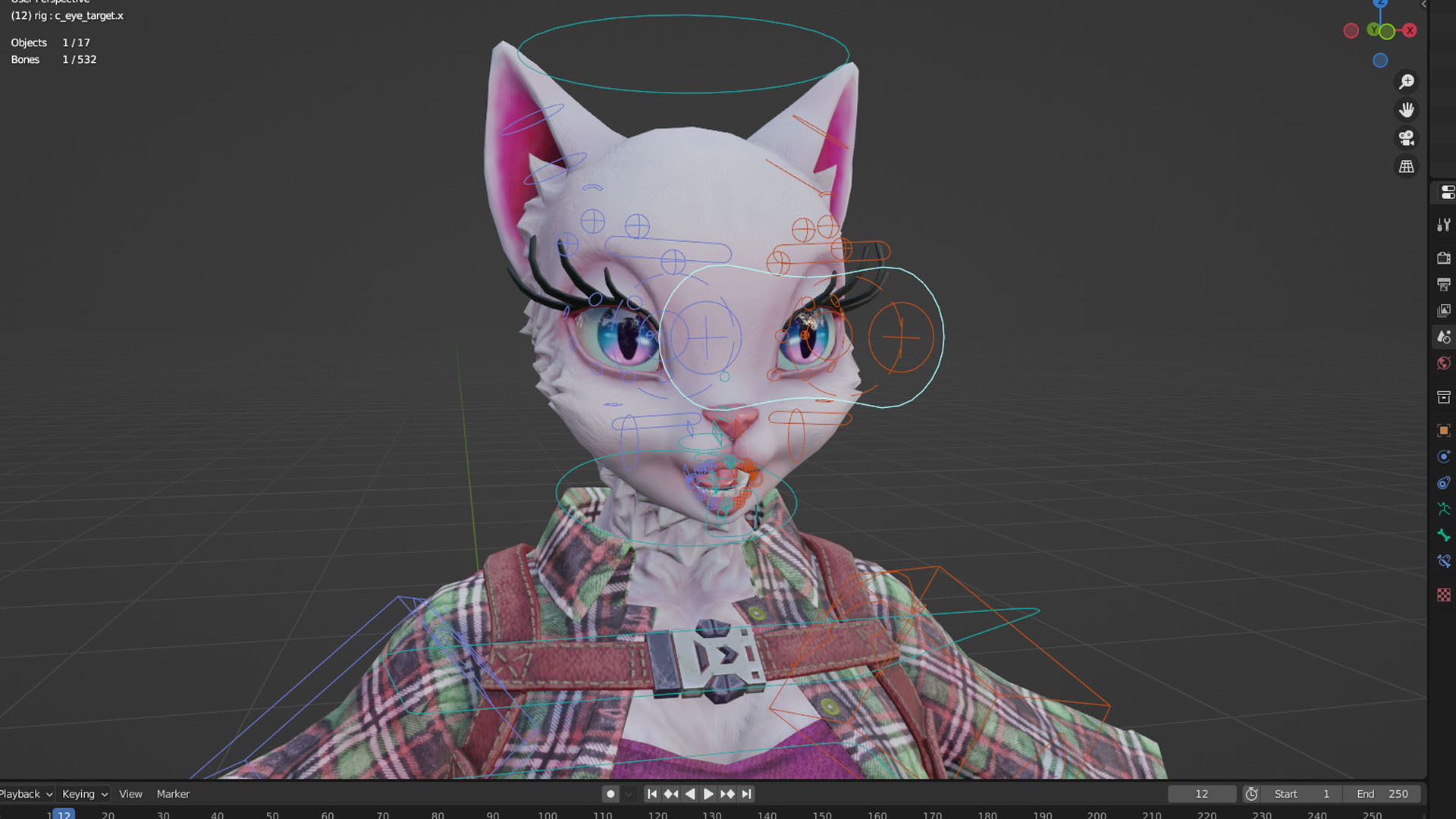 Cat girl Low-poly 3D model_9