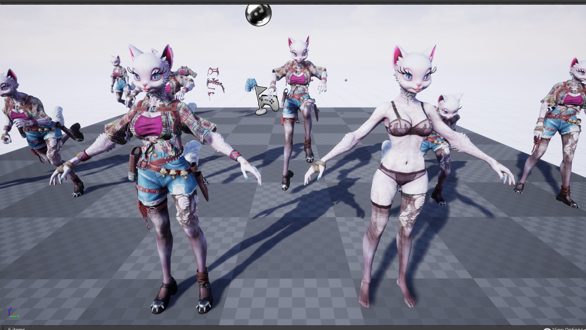 Cat girl Low-poly 3D model_13